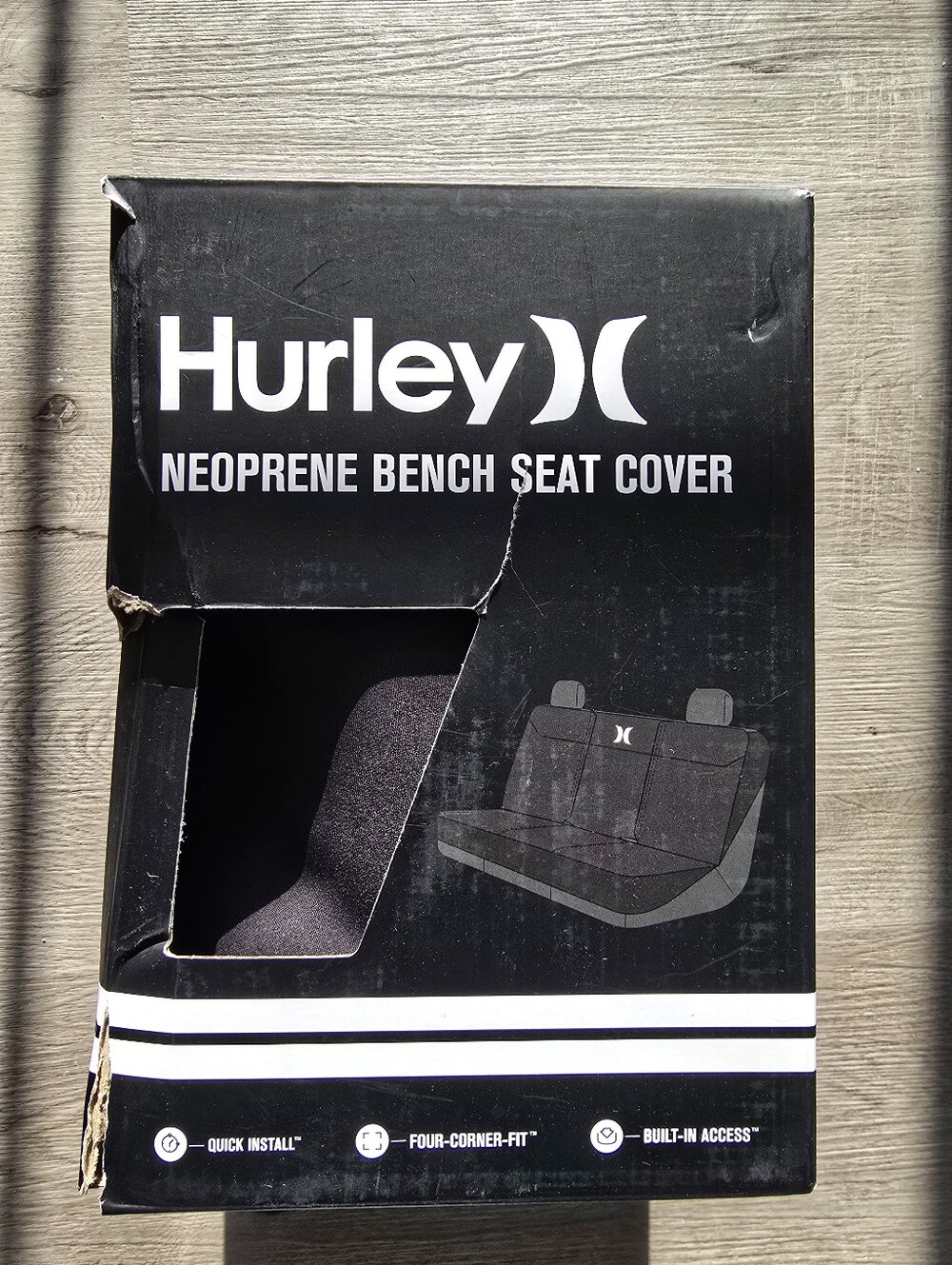 Hurley Black Neoprene Bench Seat Cover
